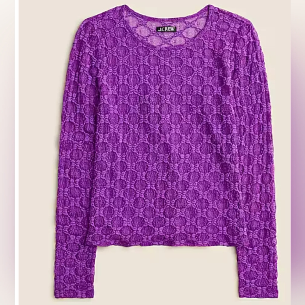 NWT J. Crew Purple Mesh Top